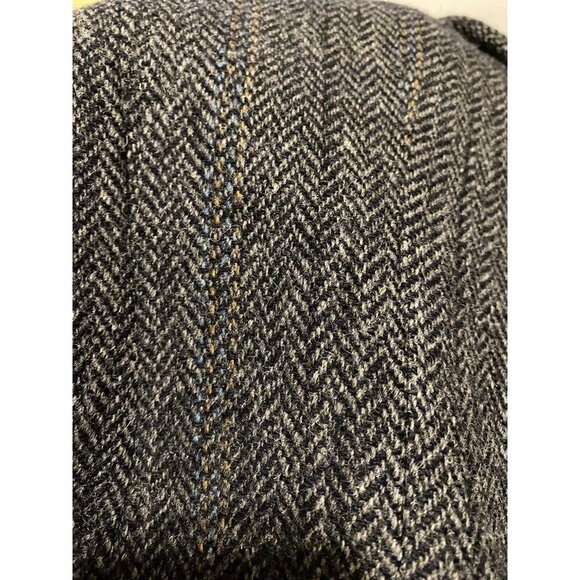 Harris Tweed Vintage Men’s Wool Herringbone Blazer Suit Jacket Sz M Black Gray - Picture 9 of 16